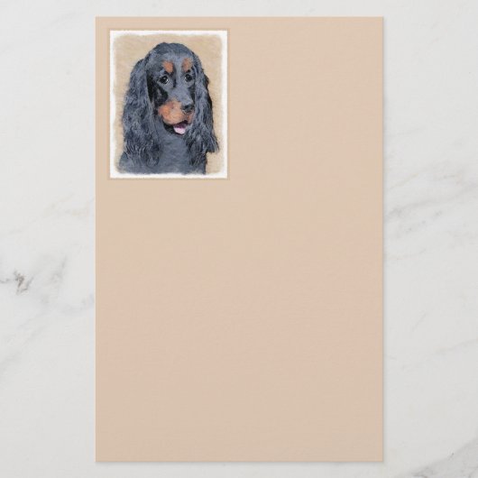 Gordon Setter Painting - Niedliche Original Dog Ar Briefpapier (Vorderseite)