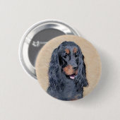 Gordon Setter Painting - Niedliche Original Dog Ar Button (Vorne & Hinten)