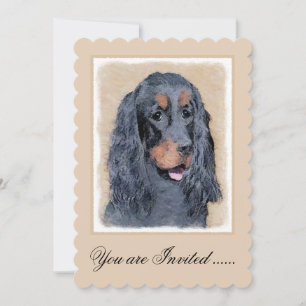 Gordon Setter Painting - Niedliche Original Dog Ar Einladung