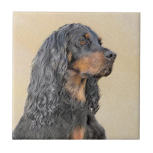 Gordon Setter Painting - Niedliche Original Dog Ar Fliese