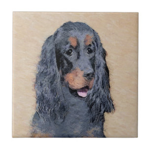 Gordon Setter Painting - Niedliche Original Dog Ar Fliese