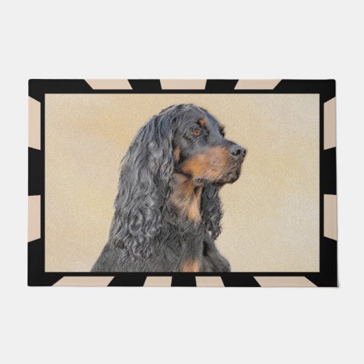 Gordon Setter Painting - Niedliche Original Dog Ar Fußmatte (Vorderseite)