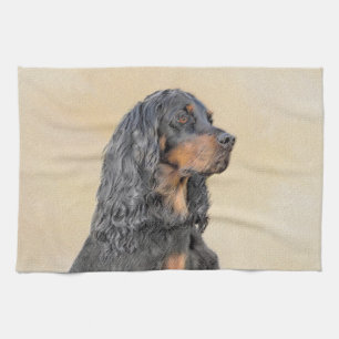 Gordon Setter Painting - Niedliche Original Dog Ar Geschirrtuch