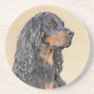 Gordon Setter Painting - Niedliche Original Dog Ar Getränkeuntersetzer