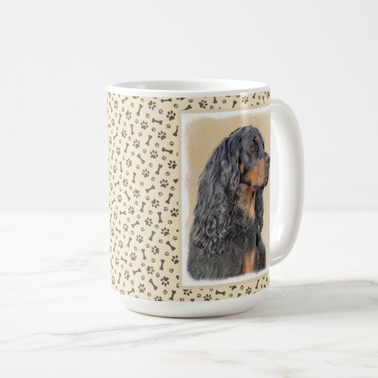 Gordon Setter Painting - Niedliche Original Dog Ar Kaffeetasse (VorderseiteRechts)