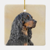 Gordon Setter Painting - Niedliche Original Dog Ar Keramikornament (Rückseite)