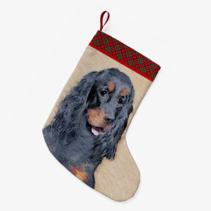 Gordon Setter Painting - Niedliche Original Dog Ar Kleiner Weihnachtsstrumpf