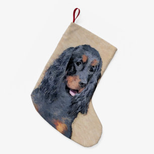 Gordon Setter Painting - Niedliche Original Dog Ar Kleiner Weihnachtsstrumpf