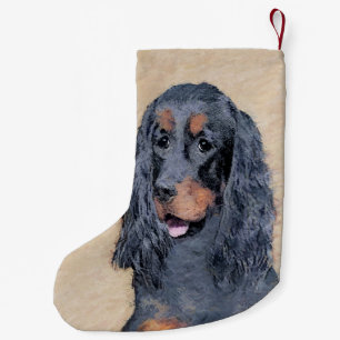 Gordon Setter Painting - Niedliche Original Dog Ar Kleiner Weihnachtsstrumpf