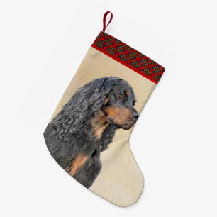 Gordon Setter Painting - Niedliche Original Dog Ar Kleiner Weihnachtsstrumpf