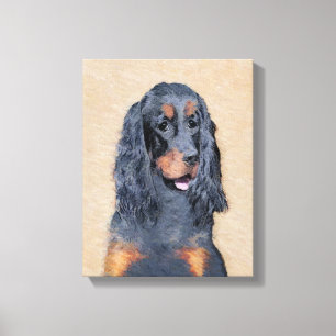 Gordon Setter Painting - Niedliche Original Dog Ar Leinwanddruck