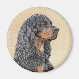 Gordon Setter Painting - Niedliche Original Dog Ar Magnet