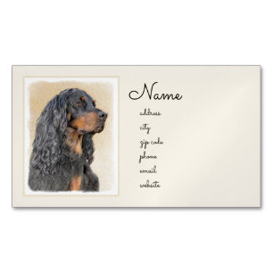 Gordon Setter Painting - Niedliche Original Dog Ar Magnetische Visitenkarte