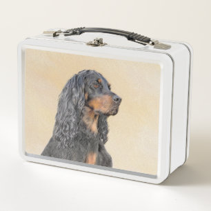 Gordon Setter Painting - Niedliche Original Dog Ar Metall Brotdose