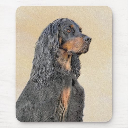 Gordon Setter Painting - Niedliche Original Dog Ar Mousepad (Vorne)