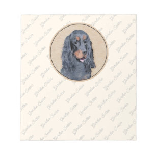Gordon Setter Painting - Niedliche Original Dog Ar Notizblock