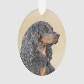 Gordon Setter Painting - Niedliche Original Dog Ar Ornament (Rückseite)
