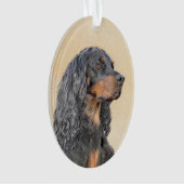 Gordon Setter Painting - Niedliche Original Dog Ar Ornament (Vorderseite)
