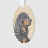 Gordon Setter Painting - Niedliche Original Dog Ar Ornament (Vorderseite)