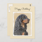 Gordon Setter Painting - Niedliche Original Dog Ar Postkarte (Vorne/Hinten)