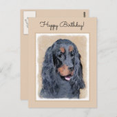 Gordon Setter Painting - Niedliche Original Dog Ar Postkarte (Vorne/Hinten)