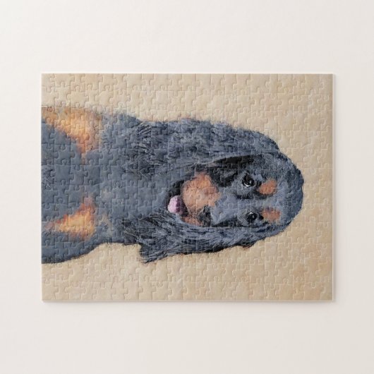 Gordon Setter Painting - Niedliche Original Dog Ar Puzzle (Horizontal)