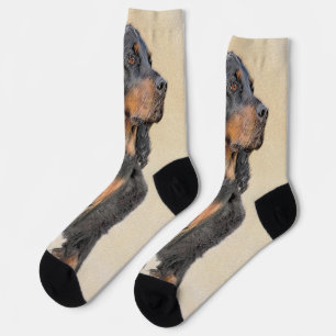 Gordon Setter Painting - Niedliche Original Dog Ar Socken