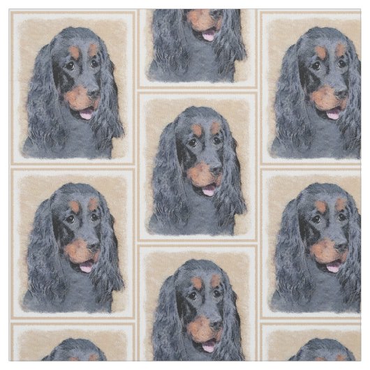 Gordon Setter Painting - Niedliche Original Dog Ar Stoff (Muster)