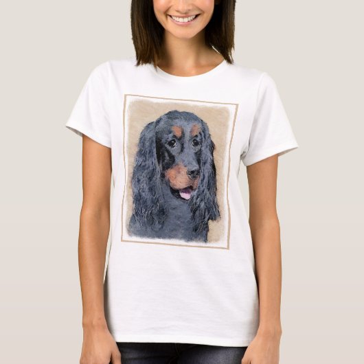 Gordon Setter Painting - Niedliche Original Dog Ar T-Shirt (Vorderseite)