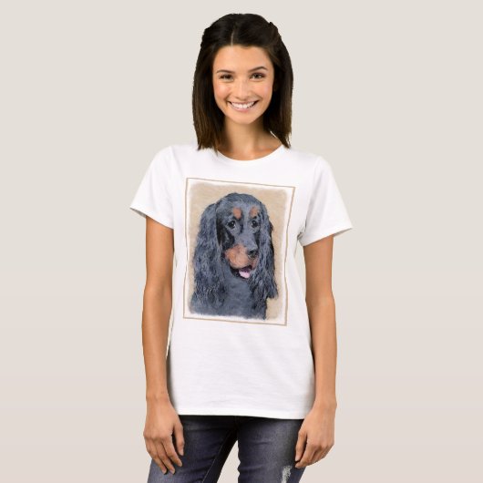 Gordon Setter Painting - Niedliche Original Dog Ar T-Shirt (Vorne ganz)