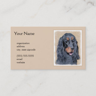 Gordon Setter Painting - Niedliche Original Dog Ar Visitenkarte