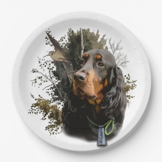Gordon Setter Pappteller (Vorderseite)
