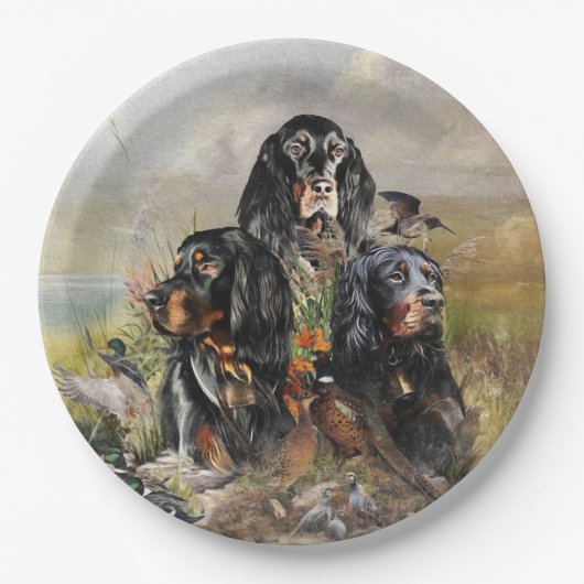 Gordon Setter Pappteller (Vorderseite)