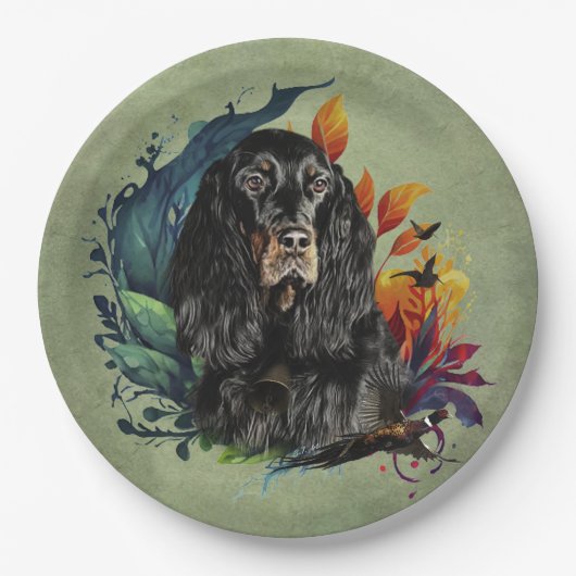 Gordon Setter Pappteller (Vorderseite)
