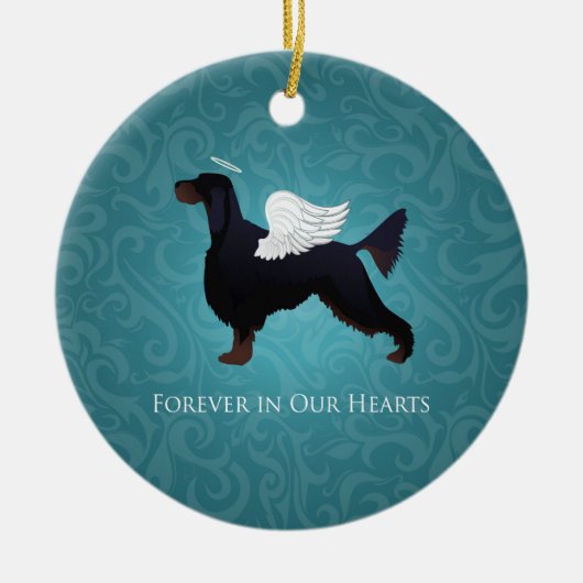 Gordon Setter Pet Memorial Dog Angel Keramikornament (Vorne)