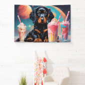 Gordon Setter Puppy N Milkshakes Banner (InSitu)