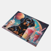 Gordon Setter Puppy N Milkshakes Fußmatte (Schrägansicht)