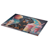 Gordon Setter Puppy N Milkshakes Schneidebrett (Ecke)