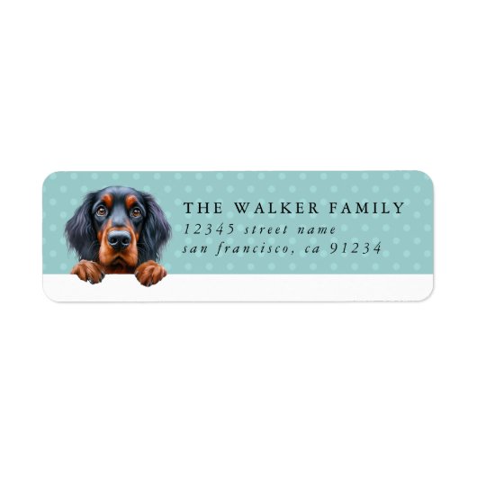 Gordon Setter Rücksendeadressen-Aufkleber (Vorne)