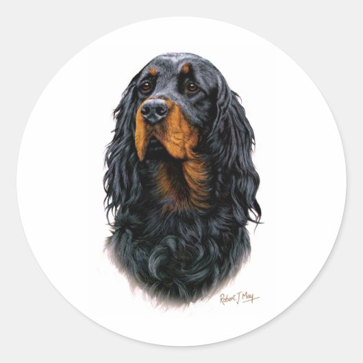 Gordon Setter Runder Aufkleber (Vorderseite)