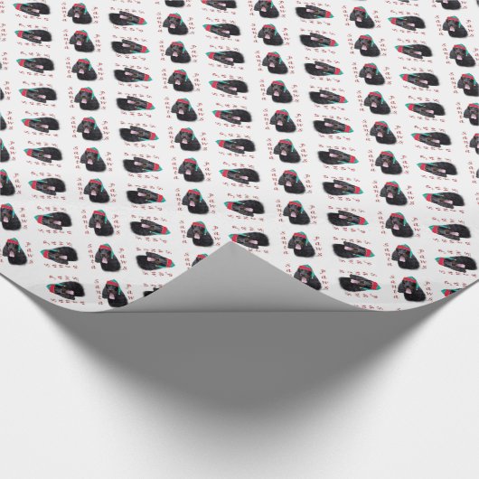 Gordon Setter Santa Paws Geschenkpapier (Ecke)