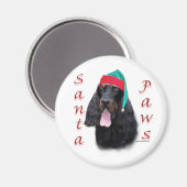 Gordon Setter Santa Paws Magnet (Vorderseite/Rückseite)