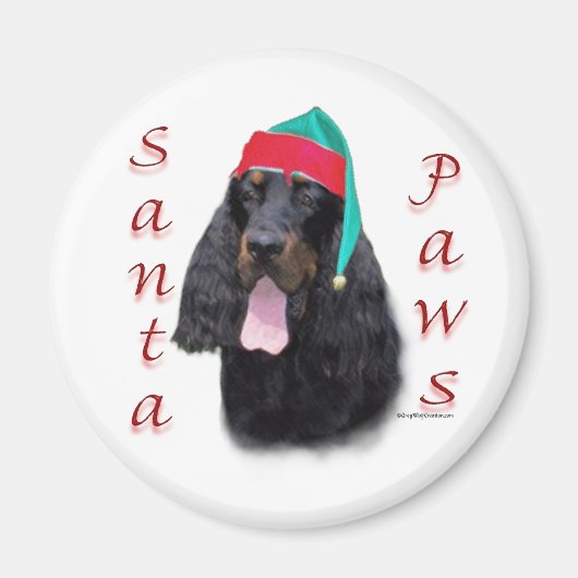 Gordon Setter Santa Paws Magnet (Vorne)