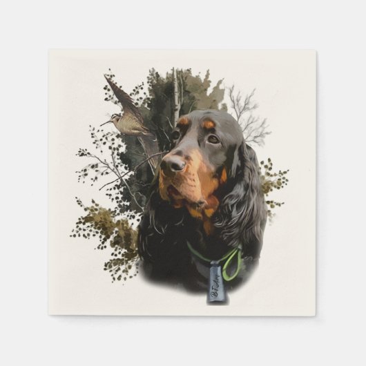 Gordon Setter Serviette (Vorderseite)
