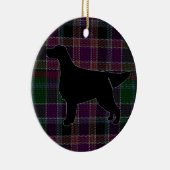 Gordon Setter Silhouette auf Tartan Ornament (Rechts)