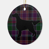 Gordon Setter Silhouette auf Tartan Ornament (Links)
