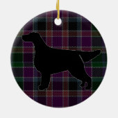 Gordon Setter Silhouette auf Tartan Ornament (Hinten)