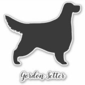 Gordon Setter Silhouette Hunde Rasse Vinyl Sticker (Vorderseite)