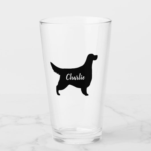 Gordon Setter Silhouette Personalisiert Dog Lover Glas (Vorderseite)