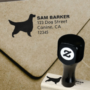 Gordon Setter Silhouette Rücksendeadresse Gummistempel